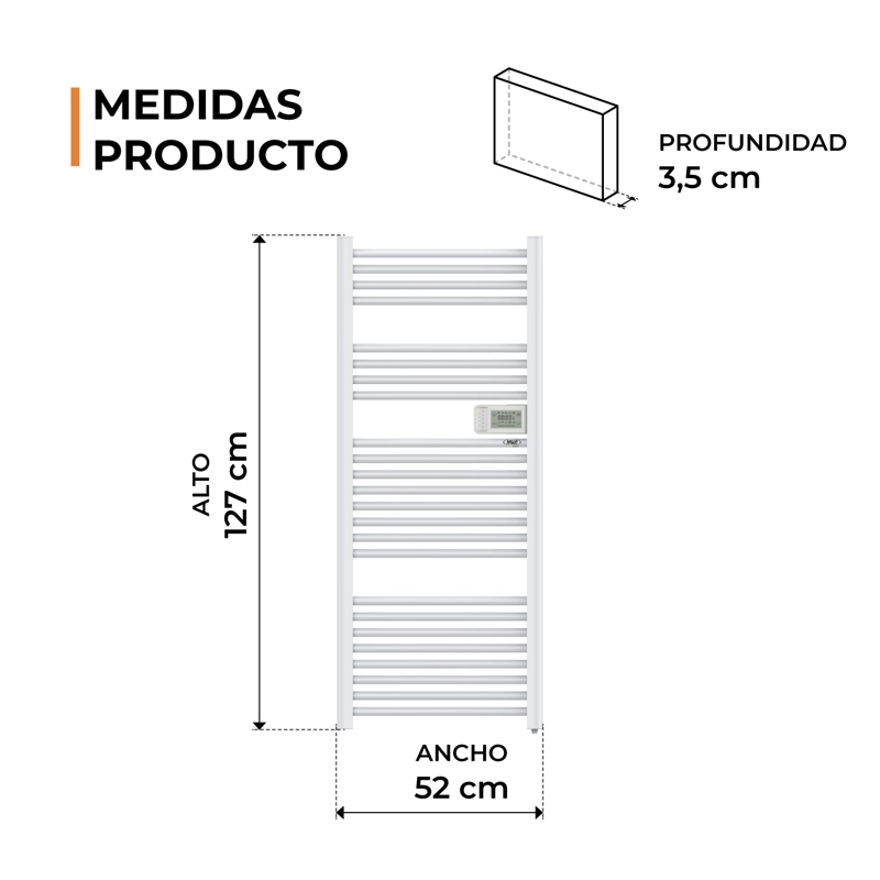 CALEFACTOR RADIADOR SECATOALLA TUBULAR ANWO 750W CON WIFI FL.750 - 4