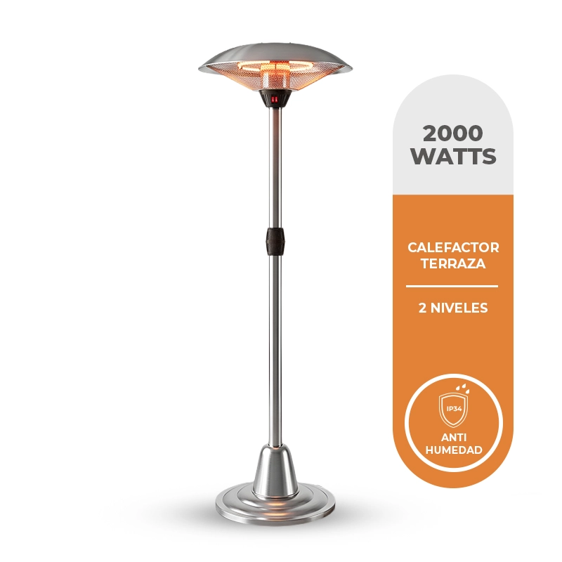 CALEFACTOR ELE CTRICO DE TERRAZA DE PIE ANWO 2000W PI20