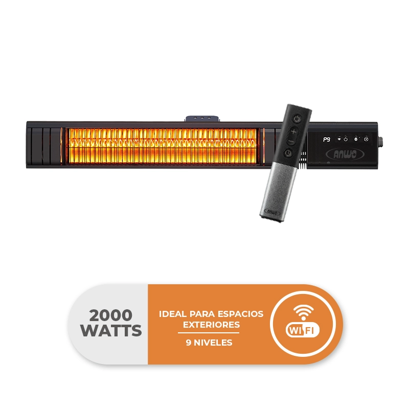 CALEFACTOR ELE CTRICO DE TERRAZA MURO ANWO 2000W CON WIFI MU20W