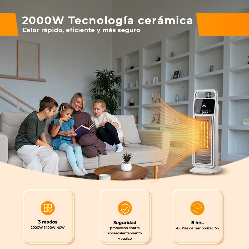 CALEFACTOR ELE CTRICO DE TERRAZA MURO ANWO 2000W CON WIFI MU20W - 8