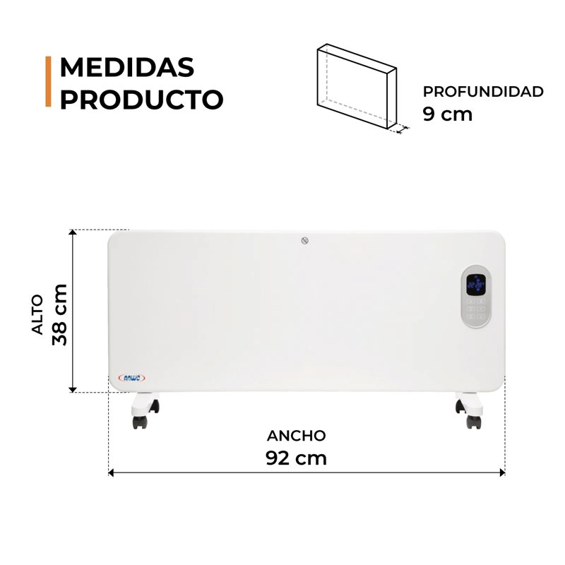 ESTUFA ELE CTRICA ANWO PANEL CONVECTIVO 2000W PROGRAMABLE CON WIFI - 5
