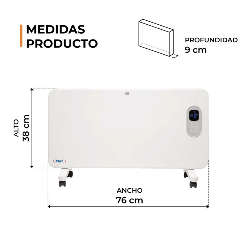 ESTUFA ELE CTRICA ANWO PANEL CONVECTIVO 1500W PROGRAMABLE CON WIFI - 5