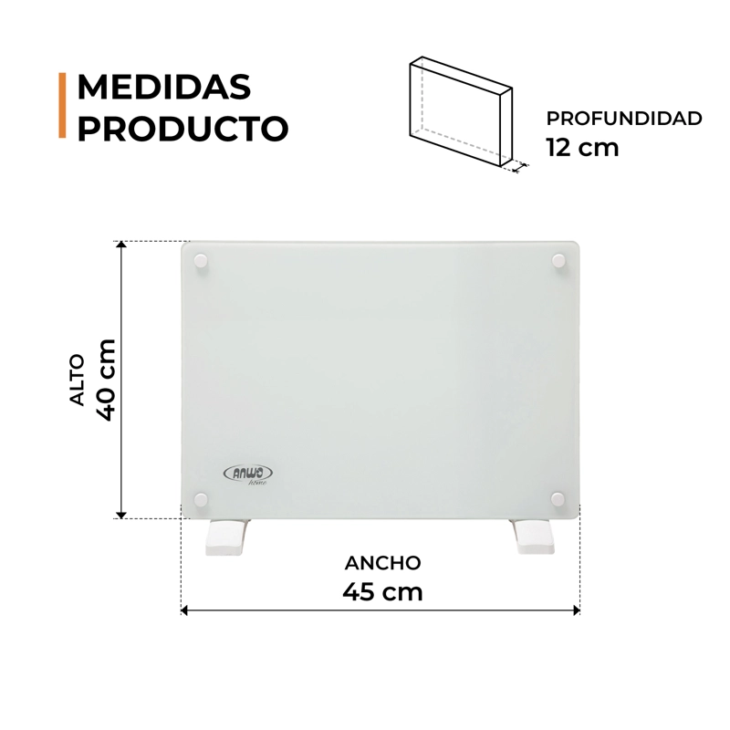ESTUFA ELE CTRICA ANWO PANEL CONVECTIVO VIDRIO 1000W PROGRAMABLE CON WIFI - 5