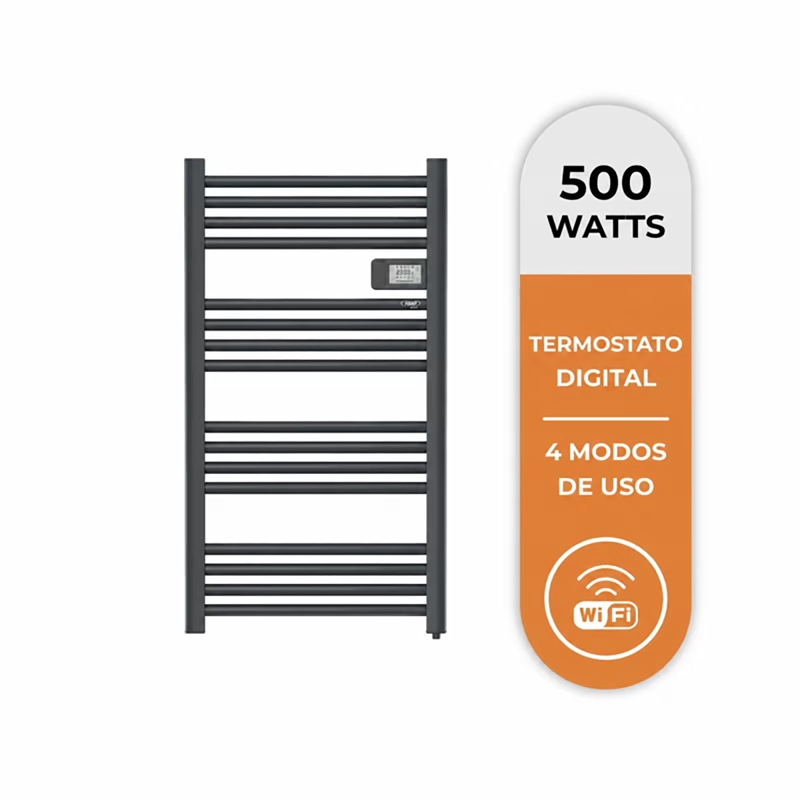 TOALLERO ELE CTRICO ANWO TUBULAR 500W GRIS PROGRAMABLE C/WIFI - 1