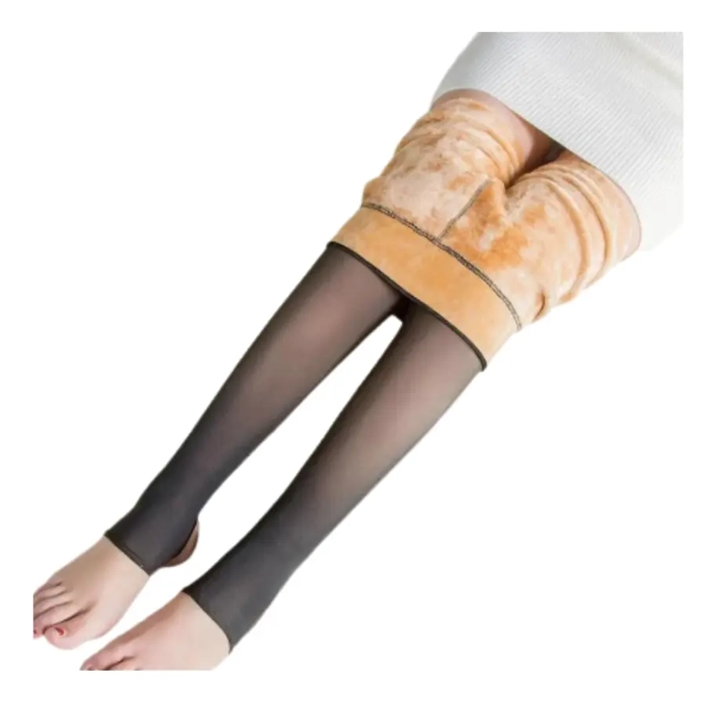 CALZA LEGGINS MUJER ELASTICA EFECTO PIEL OTOÑO INVIERNO - 1