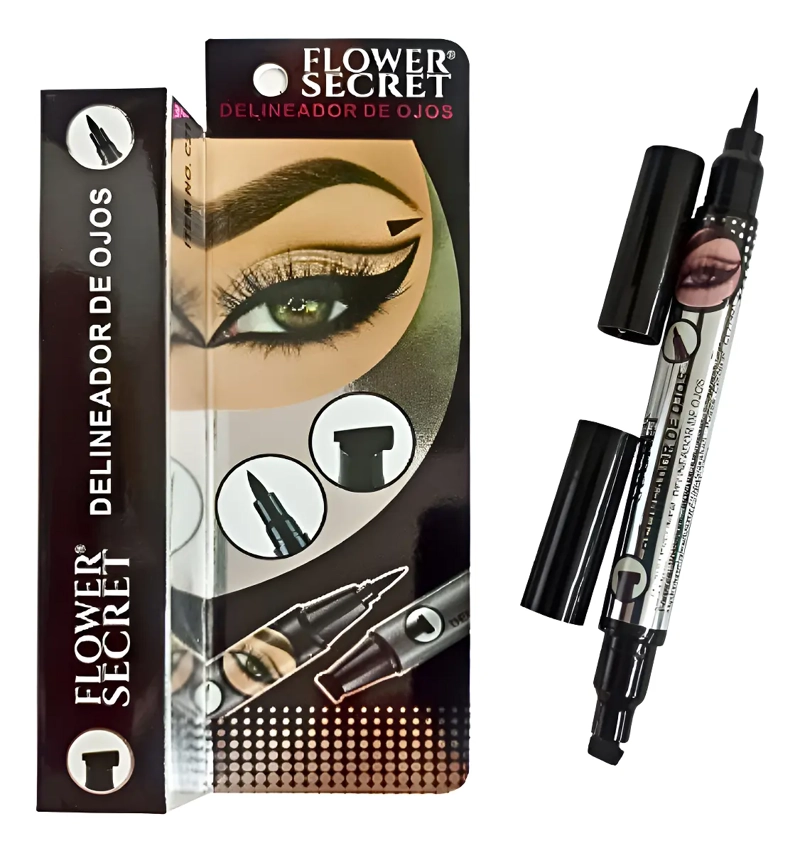 DELINEADOR LIQUIDO NEGRO PUNTA PLUMON FLOWER SECRET - 4