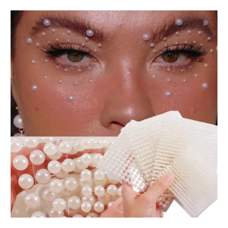 PACK 3 STICKERS STRASS PEGATINA ADHESIVAS PERLAS FACIALES - 3