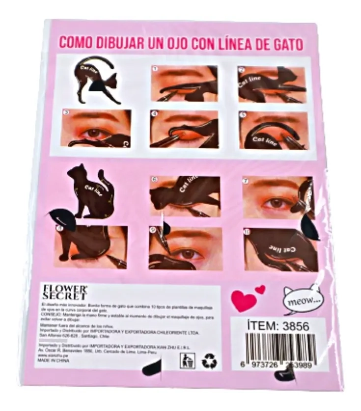 DELINEADOR LIQUIDO OJOS + SET MOLDES DELINEADO CAT - 4