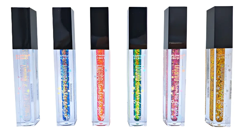 PACK 6 SOMBRAS GLITTER LIQUIDA COLORES FLOWER SECRET - 3