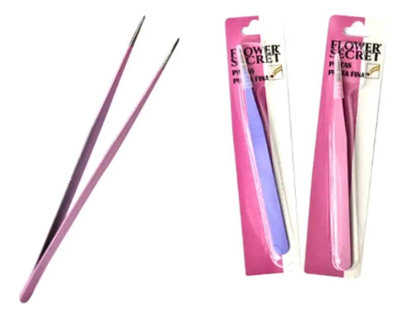 SET PINZA CURVA + PINZA RECTA EXTENSIONES DE PESTAÑAS COLORES - 3