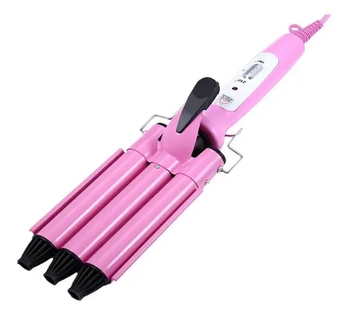 RIZADORA PLANCHA ONDULADORA DE CABELLO ELECTRICA DE 3 TUBOS - 2