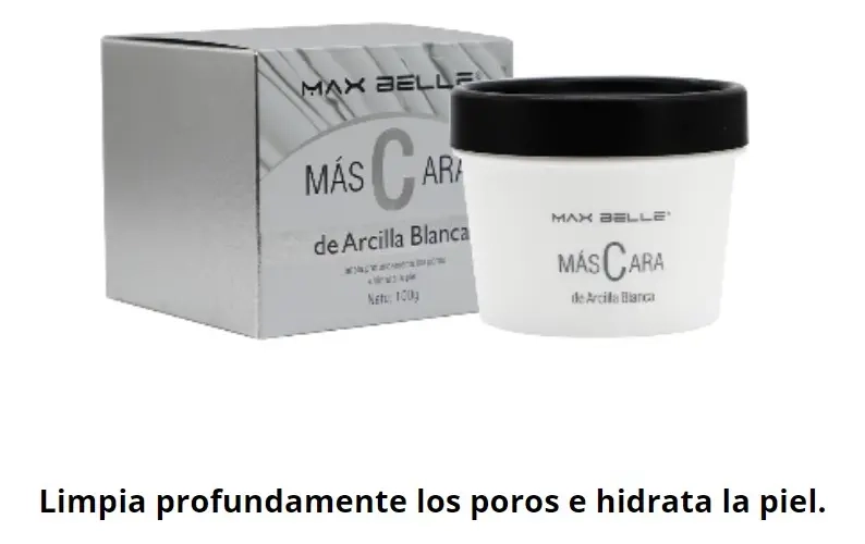 MASCARA MASCARILLA DE ARCILLA BLANCA 100 GR MAX BELLE - 4