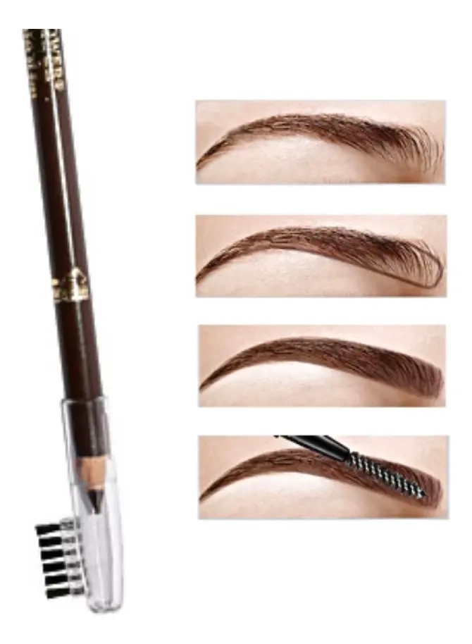 LAPIZ DELINEADOR PARA CEJAS OJOS 2 TONOS EN 1 CAFE /NEGRO - 4