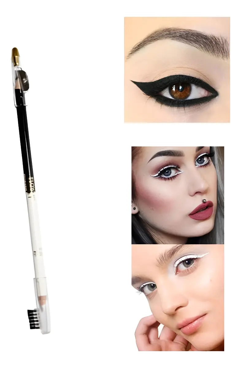 LAPIZ DELINEADOR PARA CEJAS OJOS 2 TONOS EN 1 CAFE /NEGRO - 5