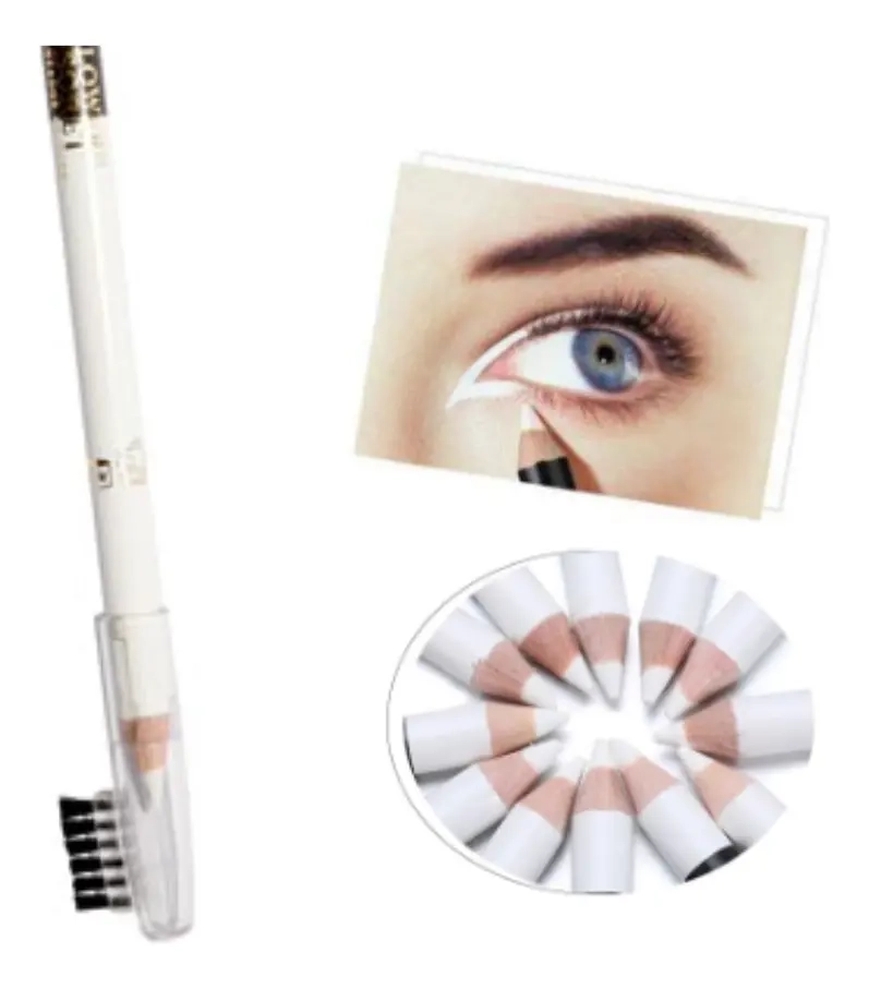LAPIZ DELINEADOR PARA CEJAS OJOS 2 TONOS EN 1 CAFE /NEGRO - 6