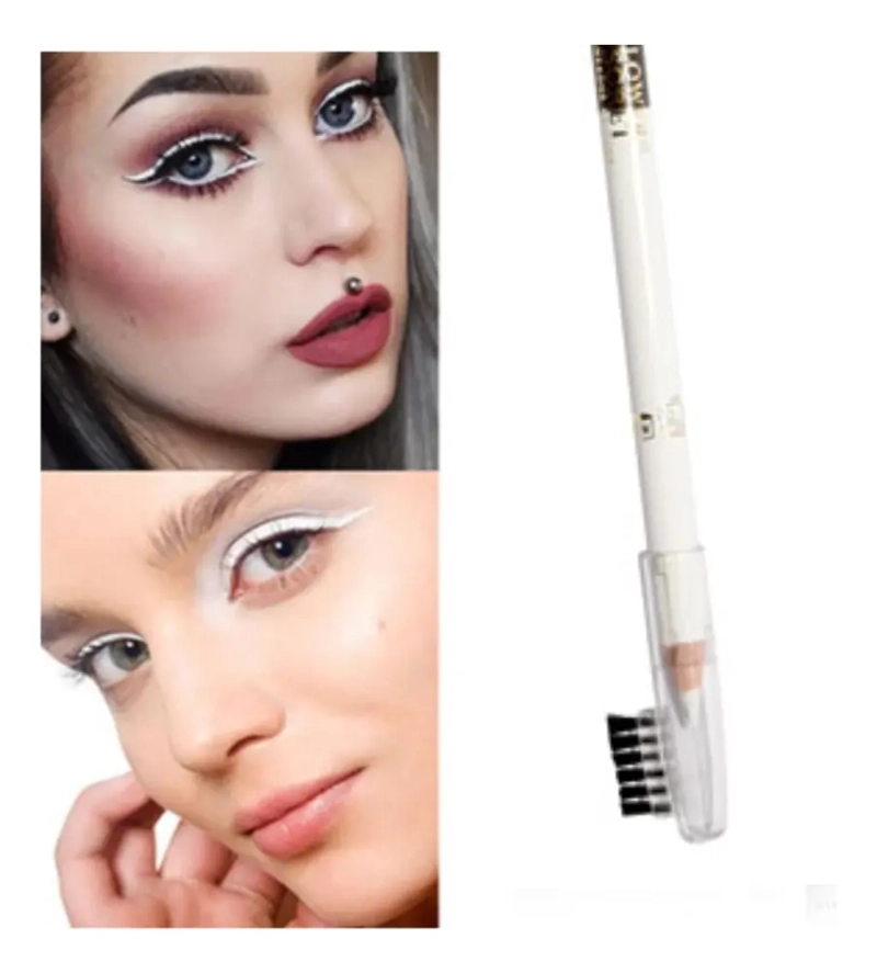 LAPIZ DELINEADOR PARA CEJAS OJOS 2 TONOS EN 1 CAFE /NEGRO - 7