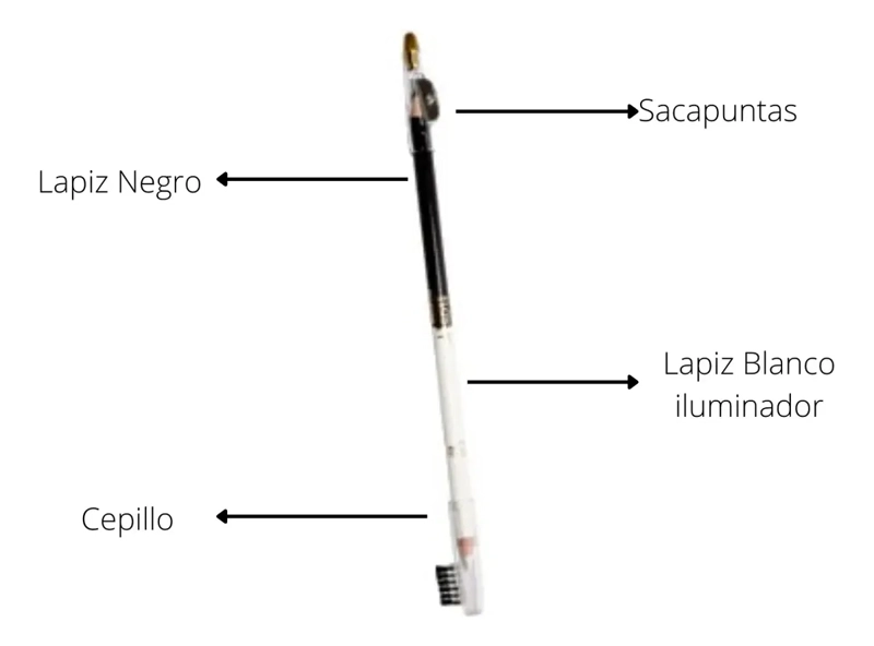 LAPIZ DELINEADOR PARA CEJAS OJOS 2 TONOS EN 1 CAFE /NEGRO - 8