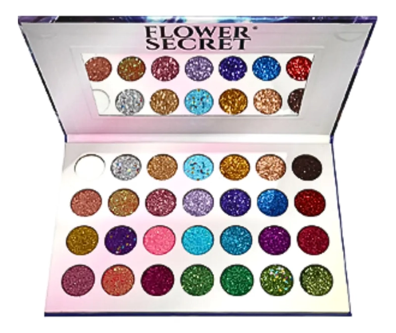 PALETA DE SOMBRAS 28 COLORES GLITTER FLOWER SECRET - 2