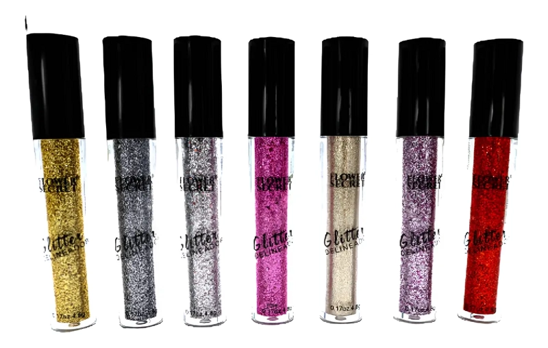 DELINEADOR ROJO GLITTER COLORES FLOWER SECRET - 4