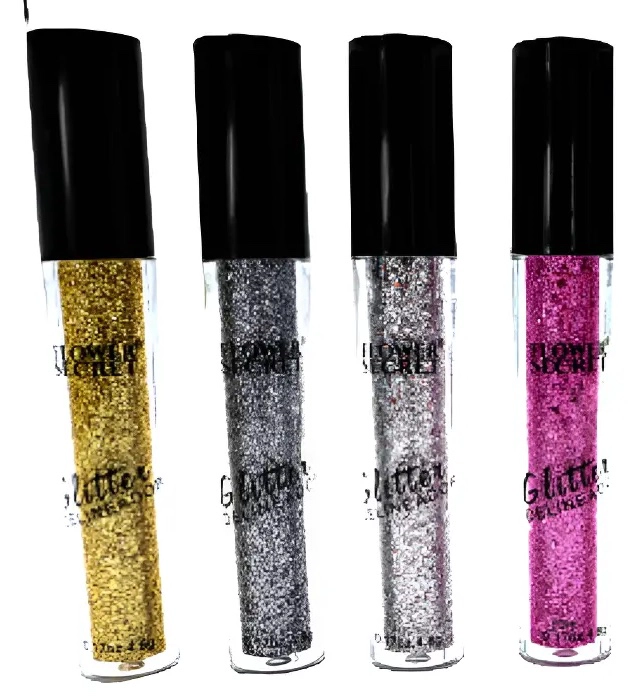 DELINEADOR PLATEADO Y ROJO GLITTER COLORES FLOWER SECRET - 2
