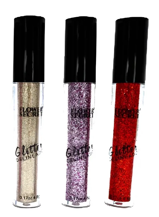 DELINEADOR PLATEADO Y ROJO GLITTER COLORES FLOWER SECRET - 3