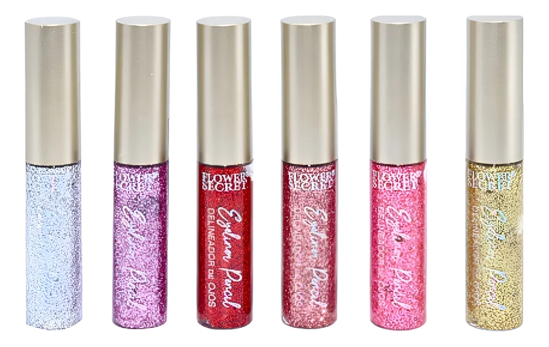 PACK 6 DELINEADORES GLITTER COLORES FLOWER SECRET - 1