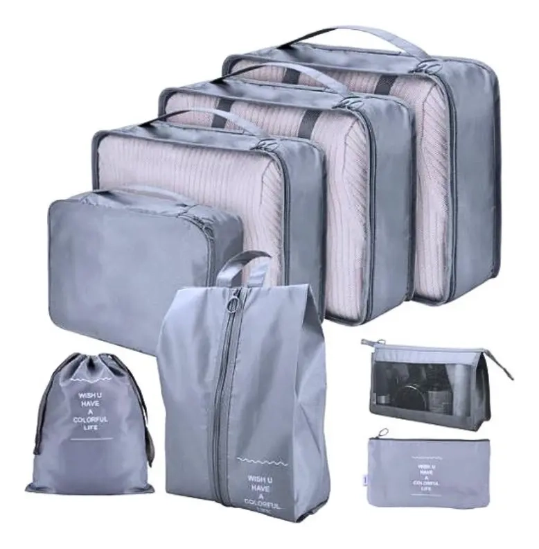 SET 8 PIEZAS ORGANIZADOR DE MALETA EQUIPAJE VIAJES - 1