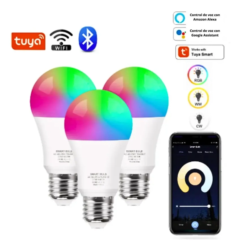 AMPOLLETA INTELIGENTE MULTICOLOR LED WIFI APP 9W E27 - 4