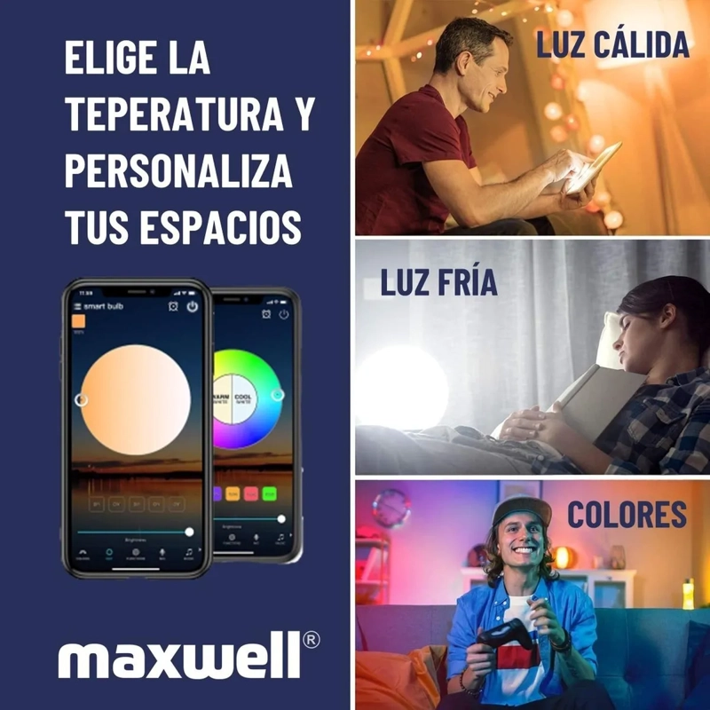 AMPOLLETA INTELIGENTE MULTICOLOR LED WIFI APP 9W E27 - 8