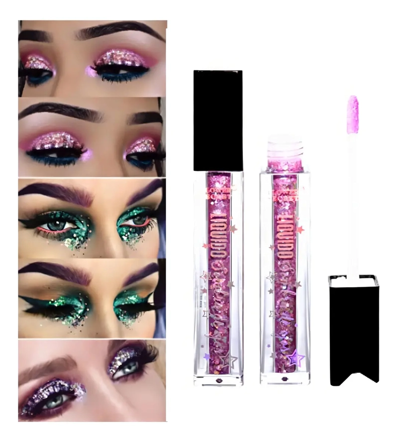 PACK 6 SOMBRAS LIQUIDAS GLITTER FLOWER SECRET COLORES SURTIDOS - 2