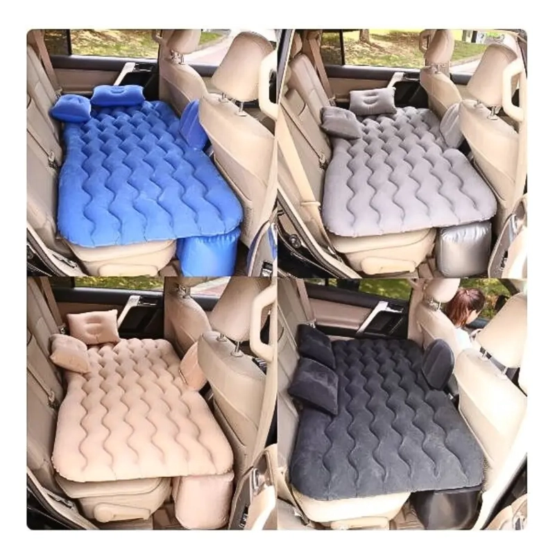 COLCHON INFLABLE PARA AUTO O CAMPING +COMPRESOR+ 2 ALMOHADAS - 2