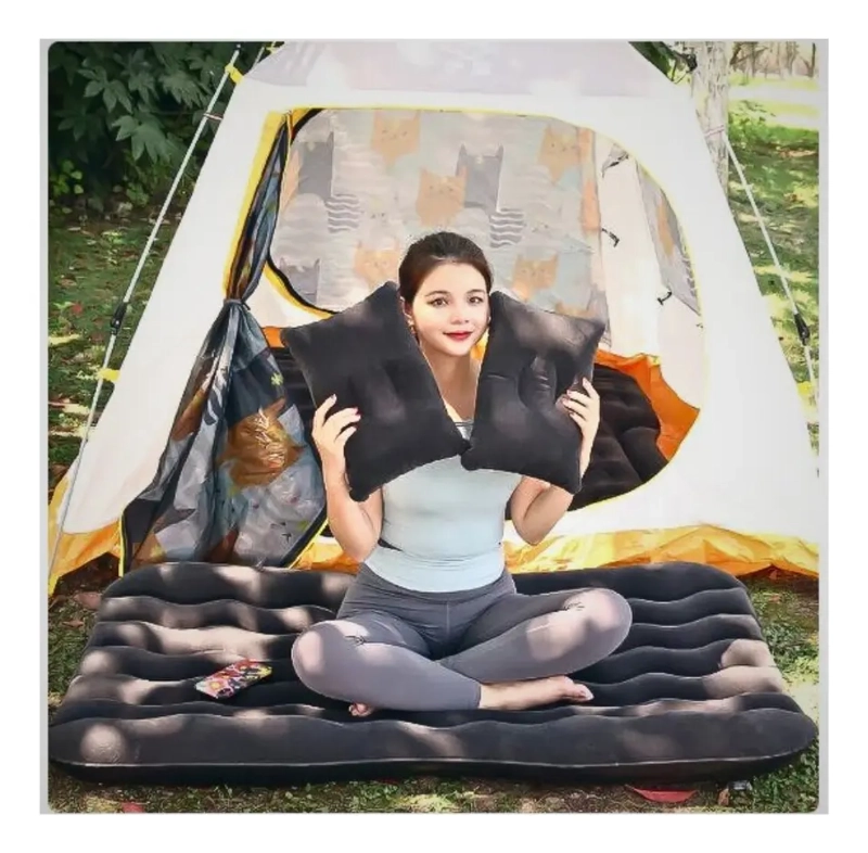 COLCHON INFLABLE PARA AUTO O CAMPING +COMPRESOR+ 2 ALMOHADAS - 3