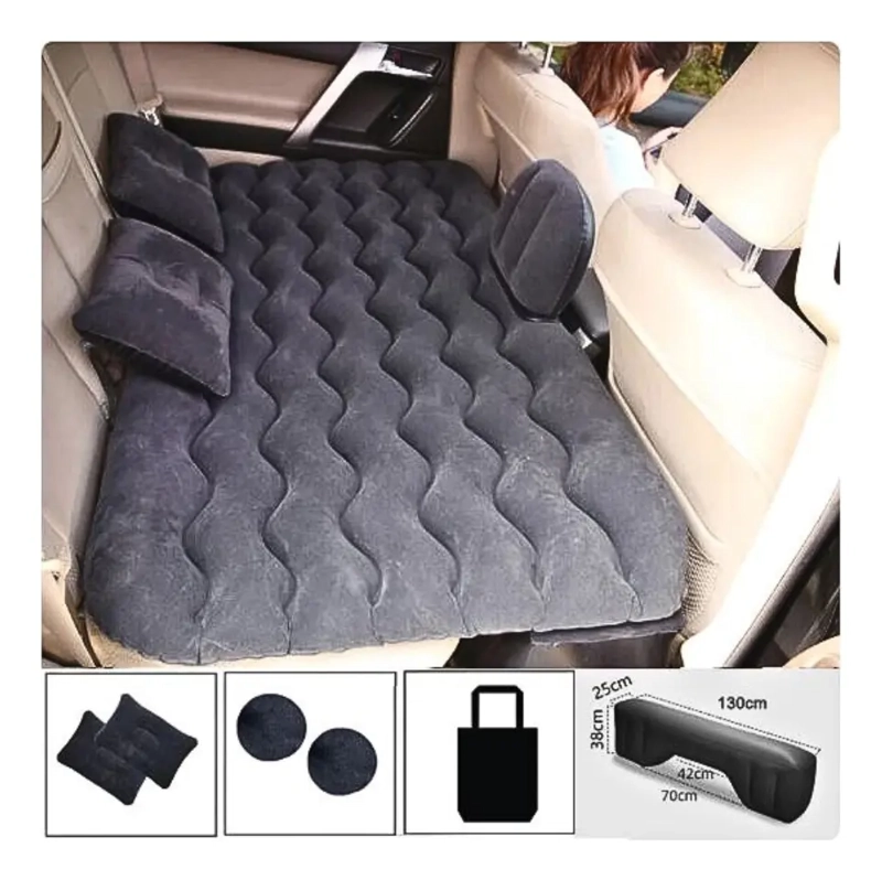 COLCHON INFLABLE PARA AUTO O CAMPING +COMPRESOR+ 2 ALMOHADAS - 5