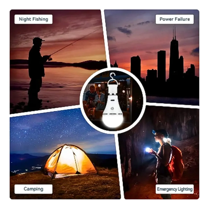 AMPOLLETA BOMBILLA LED RECARGABLE EMERGENCIA O CAMPING - 3