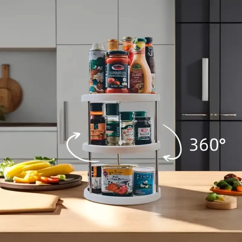 ORGANIZADOR GIRATORIO CONDIMENTOS COCINA 3 NIVELES MULTIUSO - 3