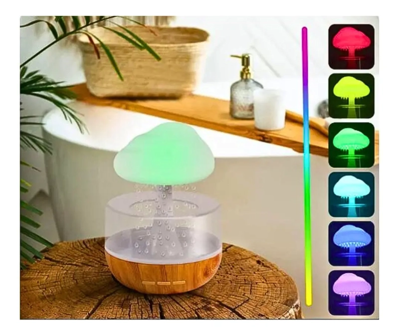 DIFUSOR DE AROMA HUMIDIFICADOR NUBE EFECTO LLUVIA MULTICOLOR - 2