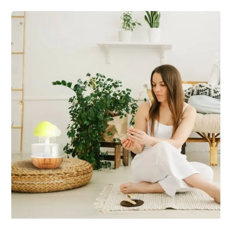 DIFUSOR DE AROMA HUMIDIFICADOR NUBE EFECTO LLUVIA MULTICOLOR - 4