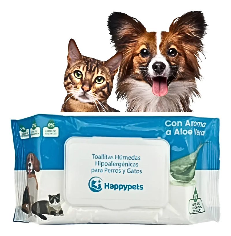 PACK 100 UNIDADES TOALLAS HUMEDAS PERROS GATOS MASCOTAS - 1