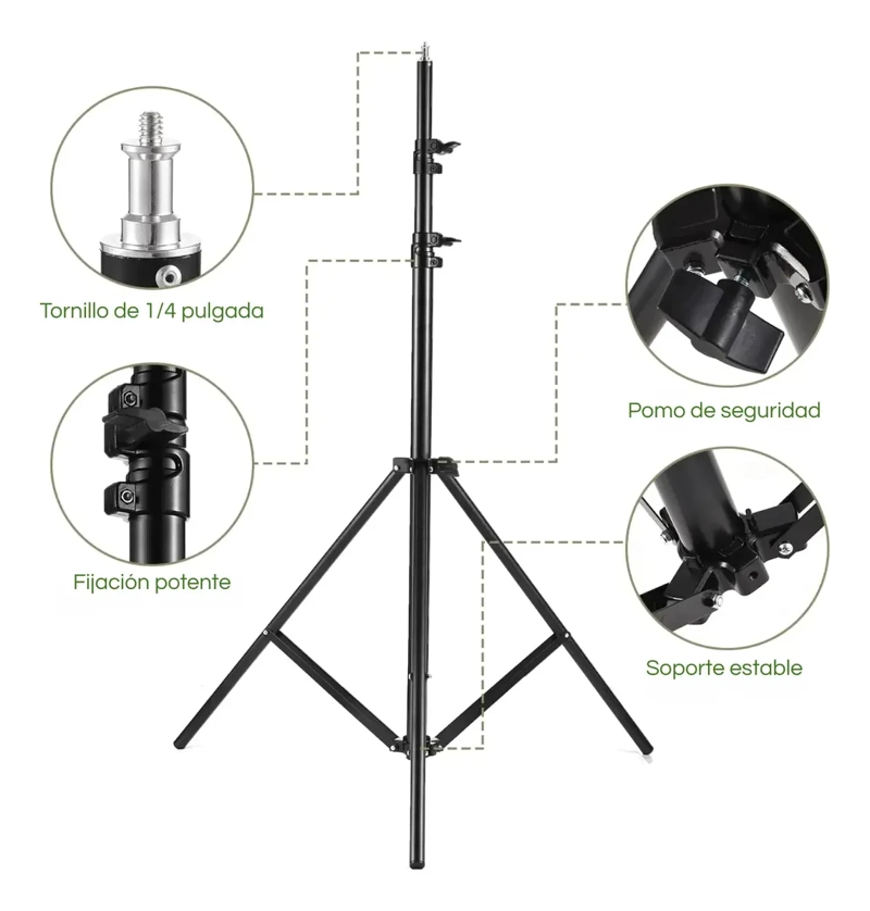 SOPORTE TRIPODE PARA CELULAR RETRACTIL 2.1 MTS VIDEOS FOTOS - 4