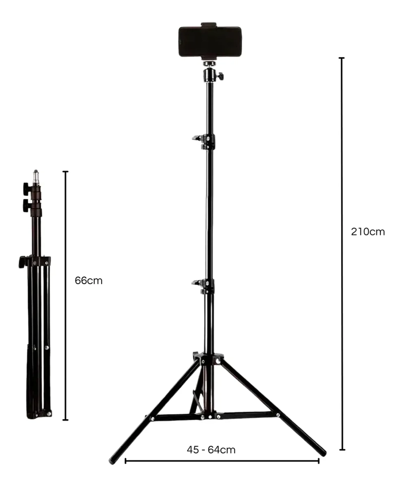 SOPORTE TRIPODE PARA CELULAR RETRACTIL 2.1 MTS VIDEOS FOTOS - 5