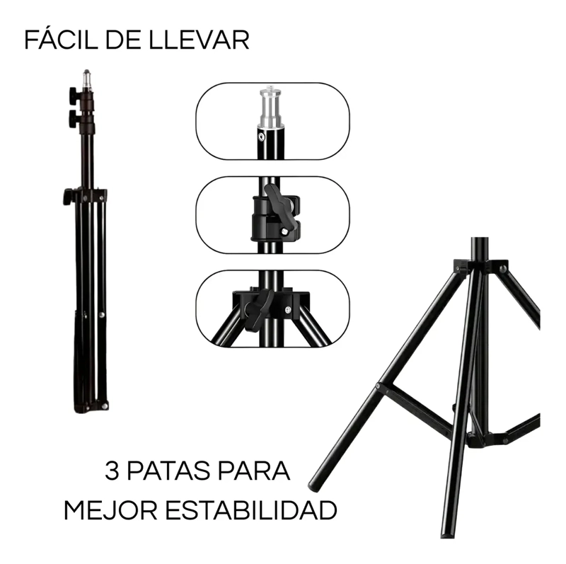 SOPORTE TRIPODE PARA CELULAR RETRACTIL 2.1 MTS VIDEOS FOTOS - 6