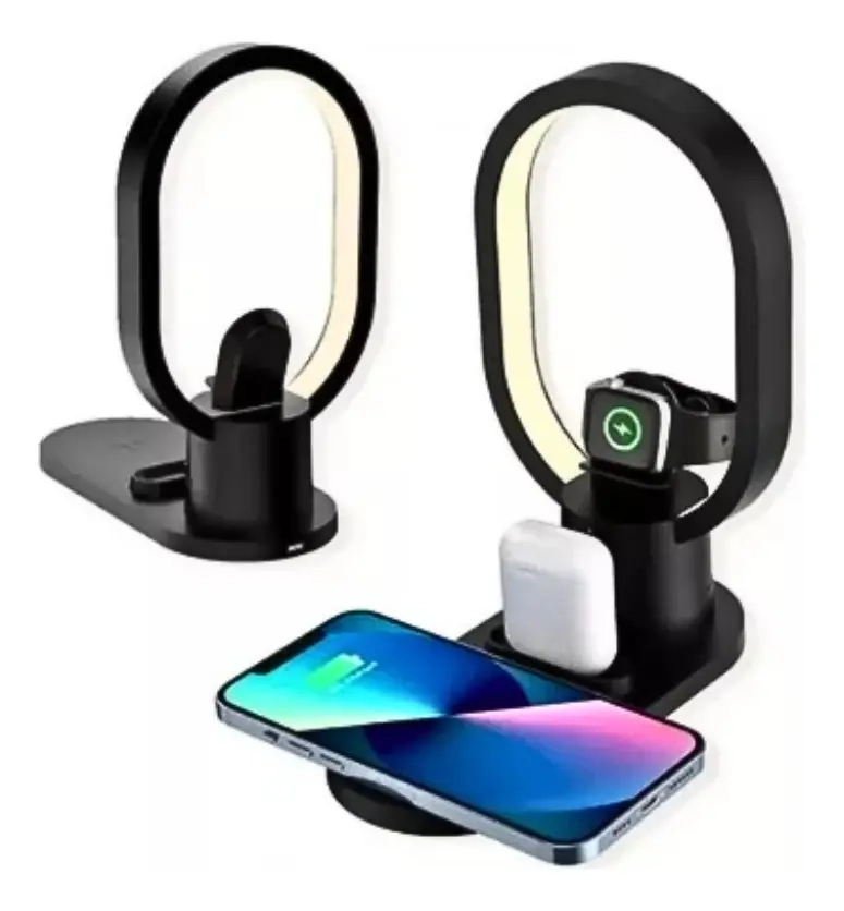 CARGADOR INALAMBRICO CELULAR AIRPODS SMART WATCH CON LUZ LED - 3