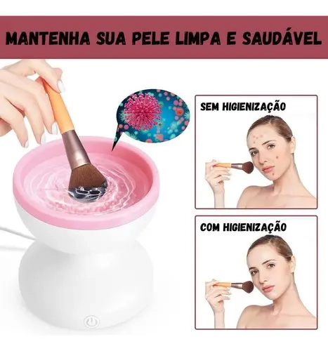 LIMPIADOR ELE CTRICO BROCHAS DE MAQUILLAJE GIRATORIO USB - 6