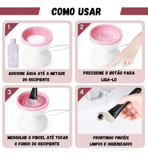 LIMPIADOR ELE CTRICO BROCHAS DE MAQUILLAJE GIRATORIO USB - 7