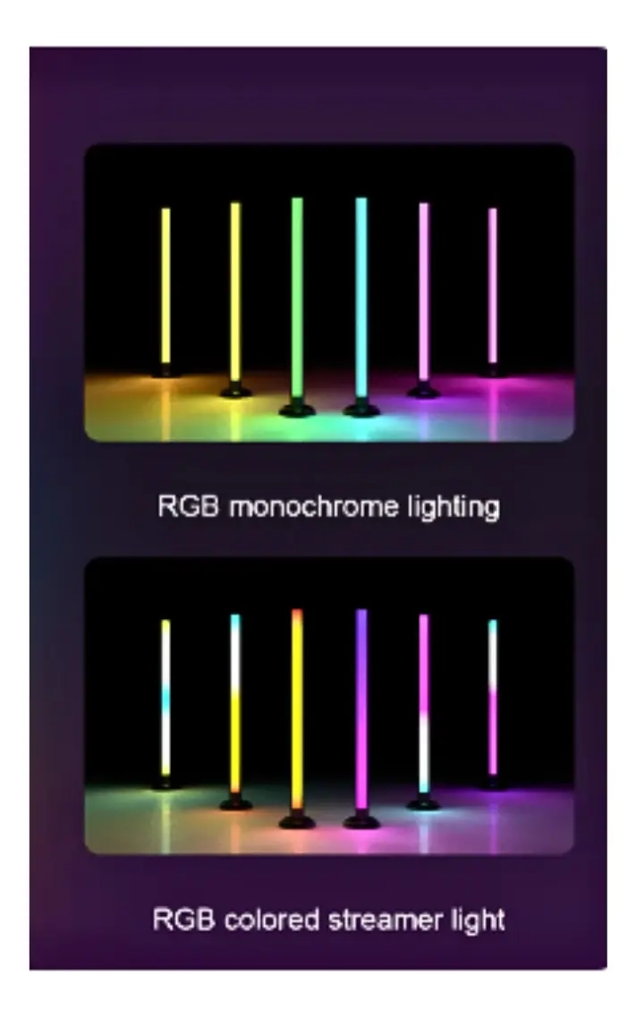 2 BARRA LUZ LED RGB LAMPARA AMBIENTE USB CONTROL REMOTO APP - 3