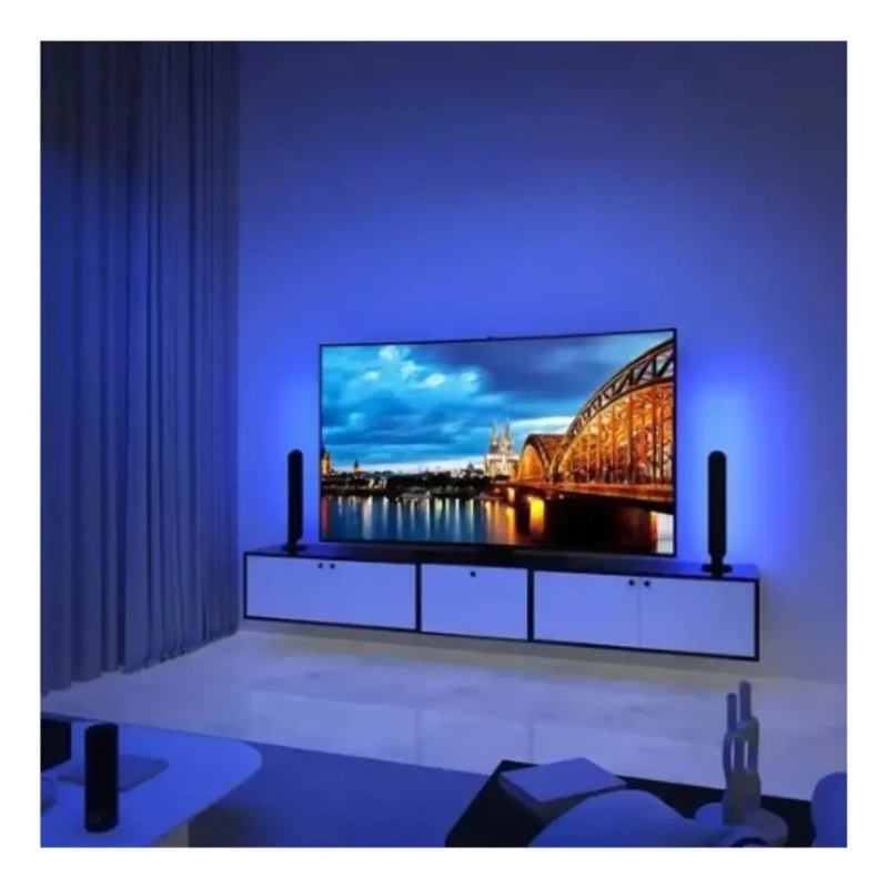 2 BARRA LUZ LED RGB LAMPARA AMBIENTE USB CONTROL REMOTO APP - 7