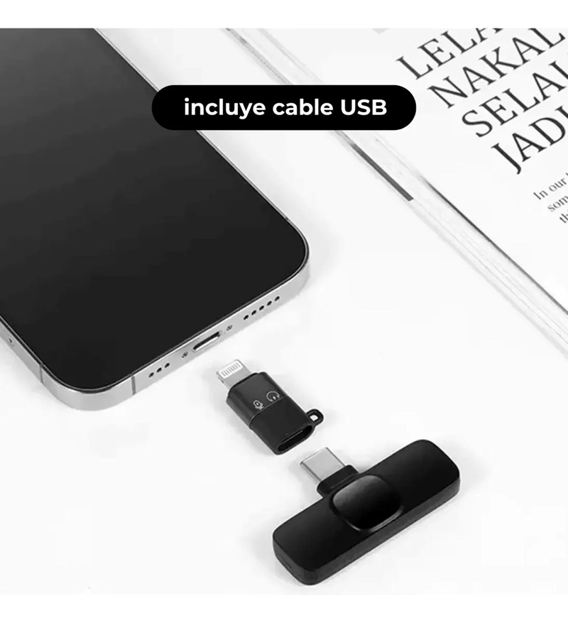 MICROFONO PORTATIL INALAMBRICO COMPATIBLE CON IOS Y ANDROID - 2