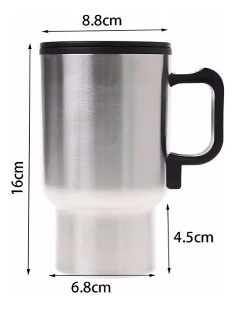 VASO TERMO AUTO ACERO TAZON 12V 480ML TE RMICO CONEXION AUTO - 3