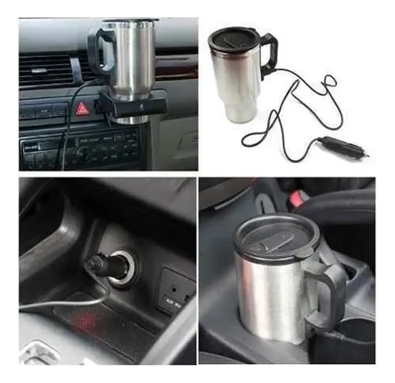 VASO TERMO AUTO ACERO TAZON 12V 480ML TE RMICO CONEXION AUTO - 4