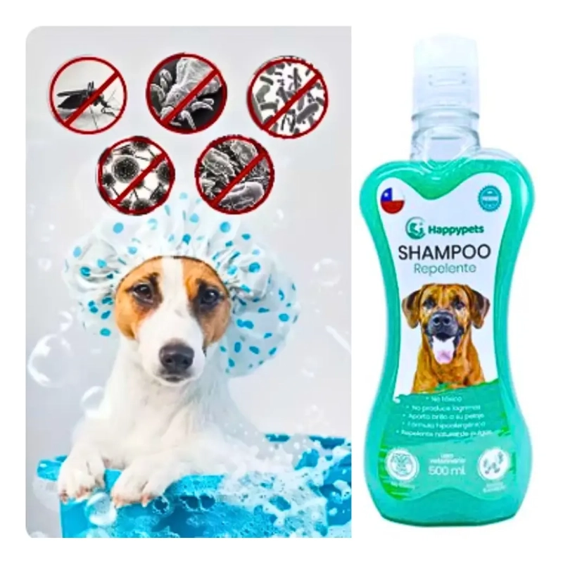 SHAMPOO REPELENTE ANTIPULGAS HAPPYPETS PARA PERROS 500ML - 3
